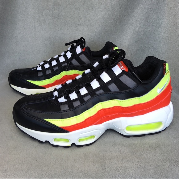 Nike Shoes - Nike Air Max 95 Neon Red Black Sneakers Womens 7.5